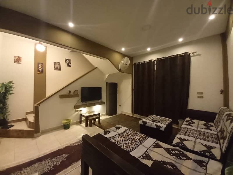 شالية للايجار مفروش الشيخ زايد بجوار مول مزار for rent fully furnished 0