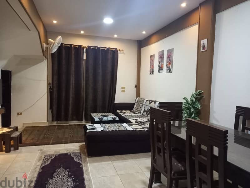 شالية للايجار مفروش الشيخ زايد بجوار مول مزار for rent fully furnished 6