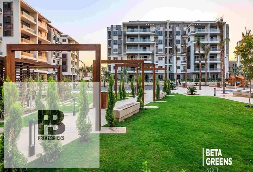 For sale, 130 sqm apartment, Ready to move Beta Greens Mostakbal City installment 4