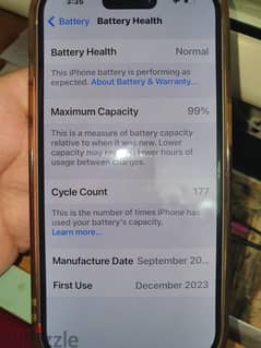 ايفون 15 بطارية 99% 128جيجا iPhone 15 128 gb