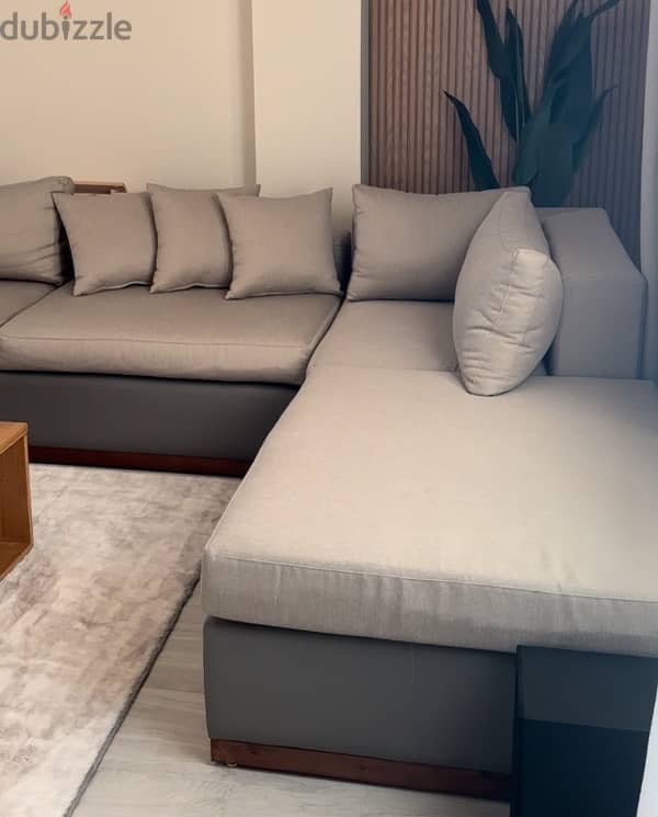 Modern L-Shape Sofa 3x2  GREY 1