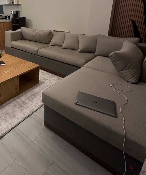 Modern L-Shape Sofa 3x2  GREY 2