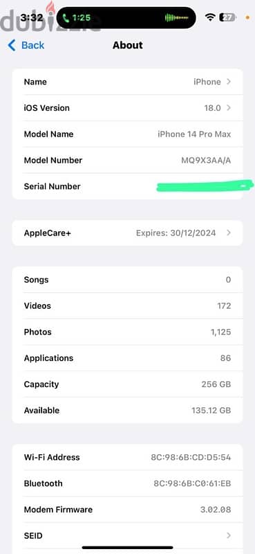 iPhone 14 Pro max 256GB Battery 97% 5