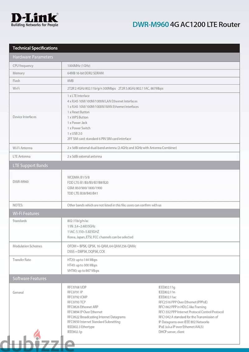 راوتر 4G AC1200 LTE DWR-M960 دي - لينك 1