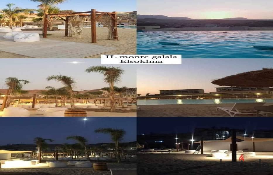 chalet with garden  furinshed for sale in il monte galala ain elsokhna view lagoon amazing price 1