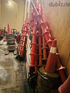 traffic cones / مواسير upvc / سلالم خشب