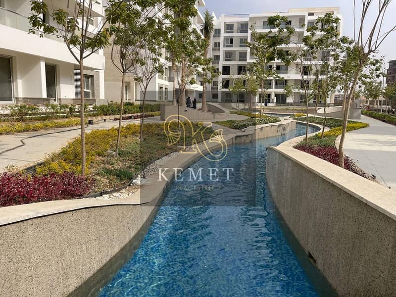 Apartment for sale, ready to move, area 180, with down payment and installments, in the Beta Greens residential compound in Mostakbal City 4