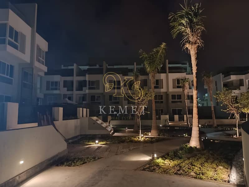 Apartment for sale, ready to move, area 180, with down payment and installments, in the Beta Greens residential compound in Mostakbal City 12