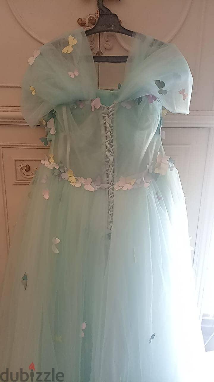 custom made butterfly ballroom soiree dress with corset only wore once 5