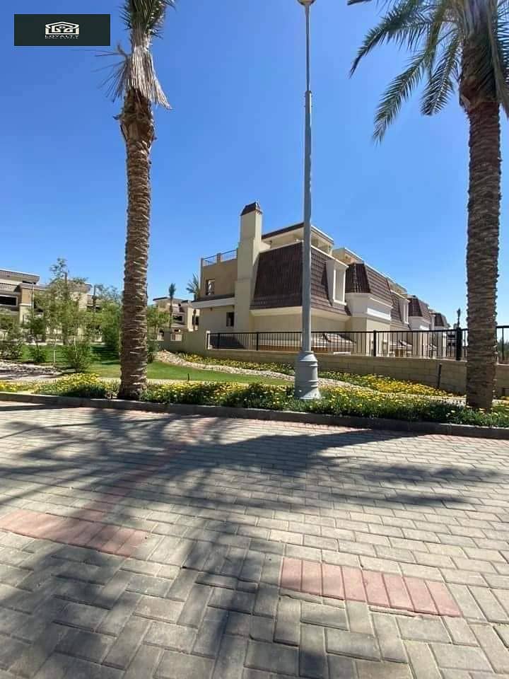 S villa with a private garden for sale in Sarai Compound at a great price with a low down payment, located in a prime area in mostakbl  City. 1