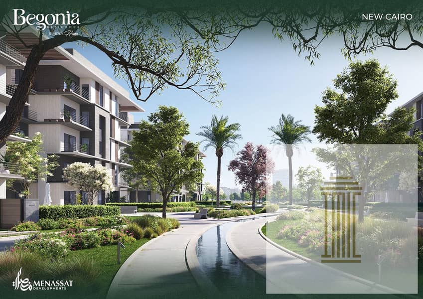 Apartment for sale in the heart of the Fifth Settlement, on 3 main axes of the Begonia project, Fifth Settlement compounds 10