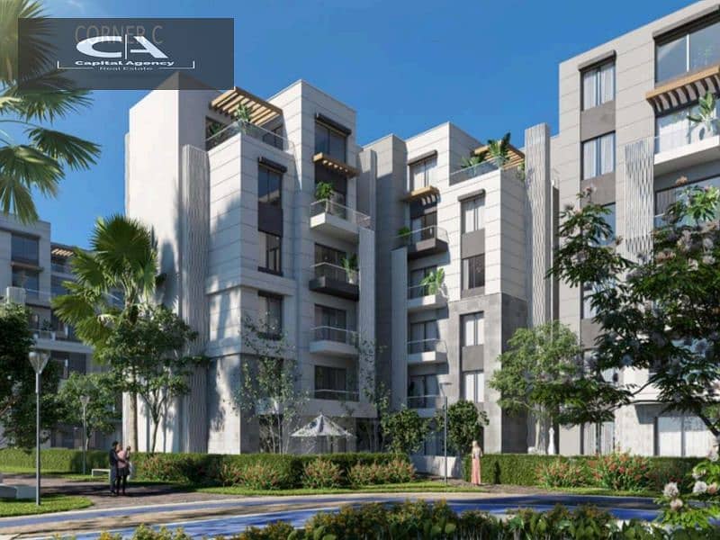 Apartment for sale, 80 meters, with only 5% down payment In the heart of October in Badya Palm Hills Compound View on the landscape | Installments ove 5