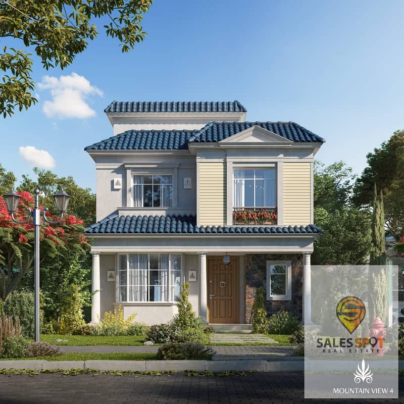 The lowest price in the market is the best garden villa for location and view in Kingsway Compound Mountain View October project in northern expansion 4