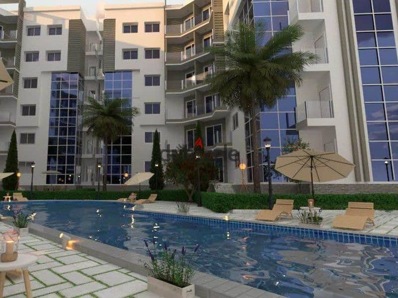 Apartment for sale in installments in a private garden, finished with air conditioners, on the Landscape in the Landscape Compound in the Revali Compo 3