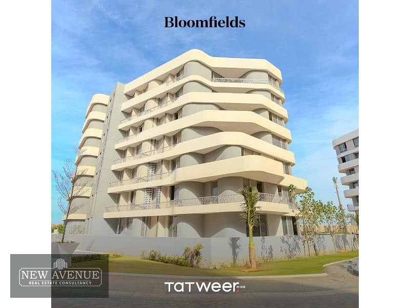 Corner north-oriented apartment in Bloomfields Mostkbal city, First floor,3 bedrooms,2 bathrooms, Bua 149 m 3