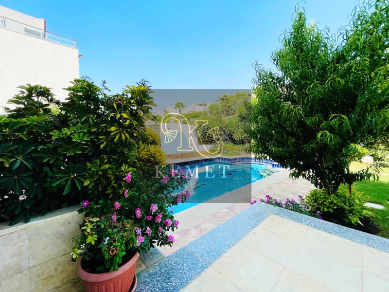 Villa for sale, ready to move, 700 sqm, super luxurious finishing and private pool, in Al-Kronfol Heights, Fifth Settlement. 9