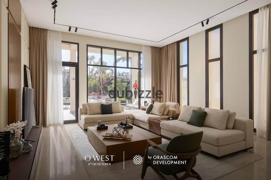 Apartment for immediate delivery, fully finished, for sale in Orascom October, with a 15% down payment and installments over 9 years - O West October 0