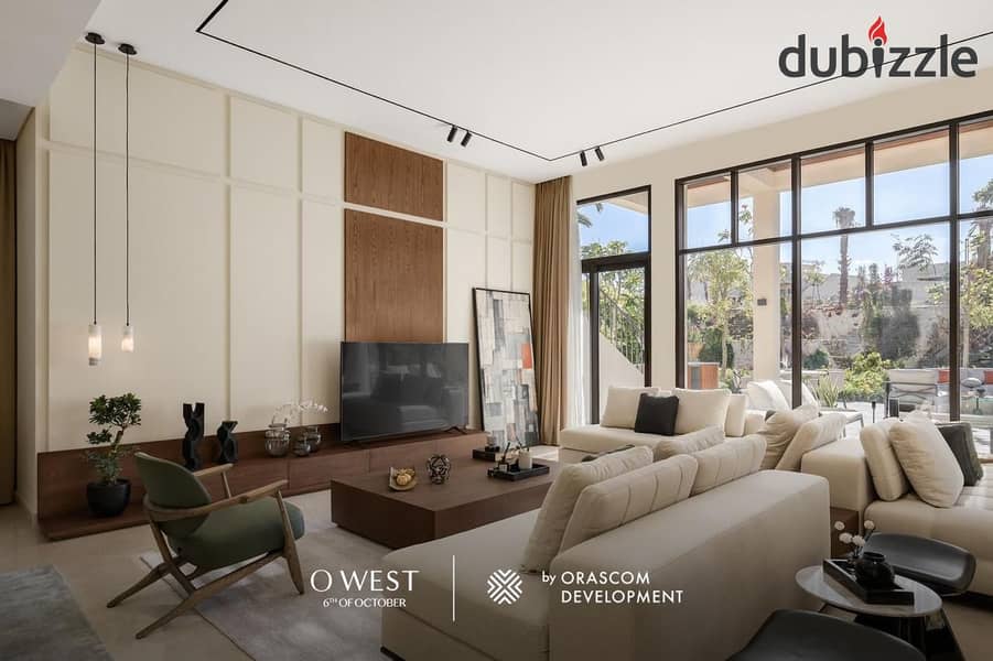 Apartment for immediate delivery, fully finished, for sale in Orascom October, with a 15% down payment and installments over 9 years - O West October 1