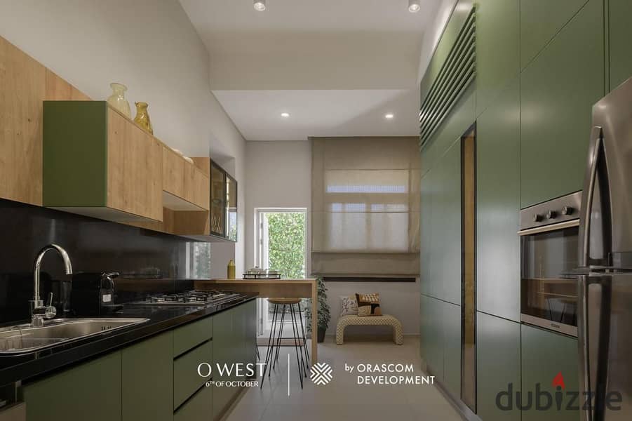 Apartment for immediate delivery, fully finished, for sale in Orascom October, with a 15% down payment and installments over 9 years - O West October 7