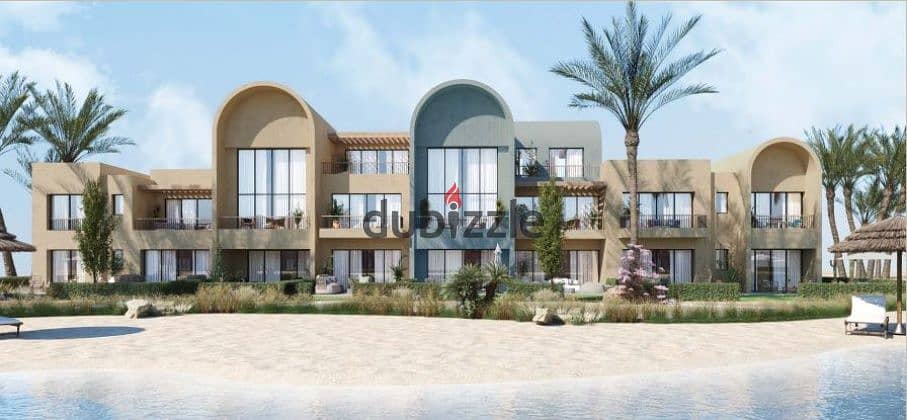 Own your fully finished chalet with two rooms in El Gouna Orascom with a distinctive sea view, with installments over 5 years 10