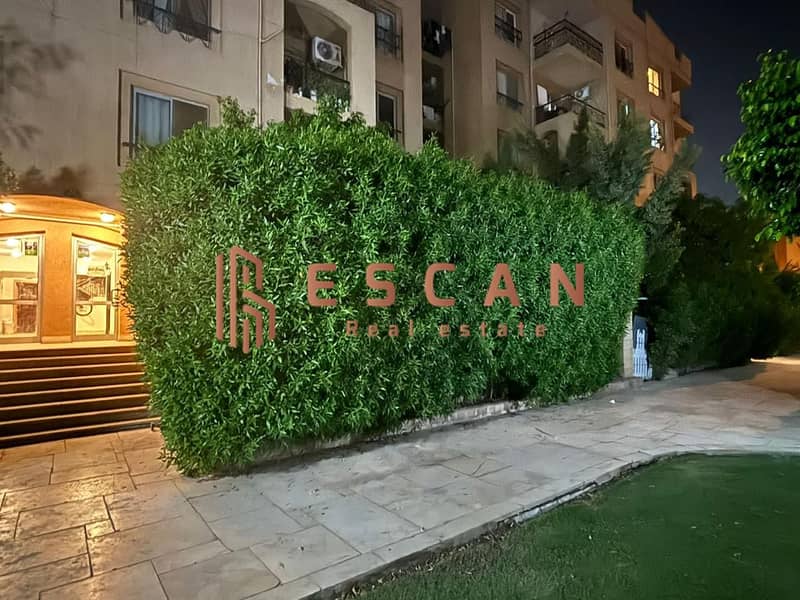 90-meter ground floor apartment with 70-meter garden for sale in Al-Rehab, fully special finishes, prime location, and kitchen 12