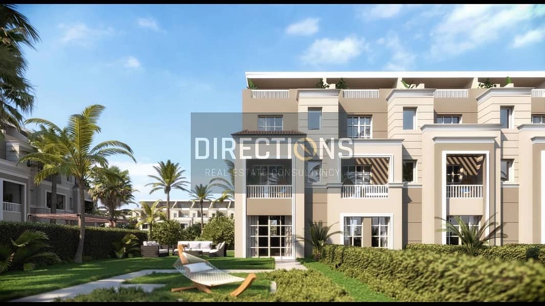 Townhouse villa for sale in Mostakbal City from MNHD | The Butterfly | Beside Madinaty + pentouse + swimming pool view and a panoramic view of lagoon 1