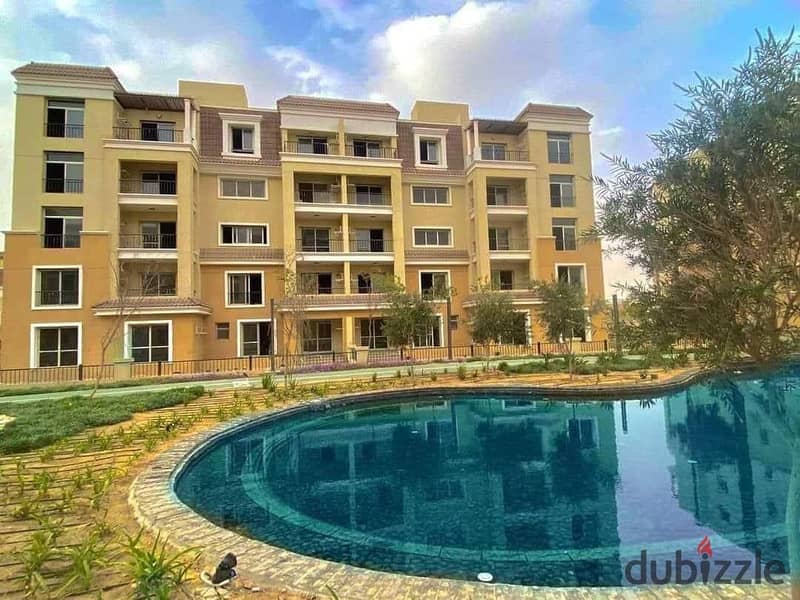 شقة للبيع 113م بمقدم 670الف قى القاهرة الجديدة قسط 8 سنين فى كمبوند سراي sarai new cairo 3