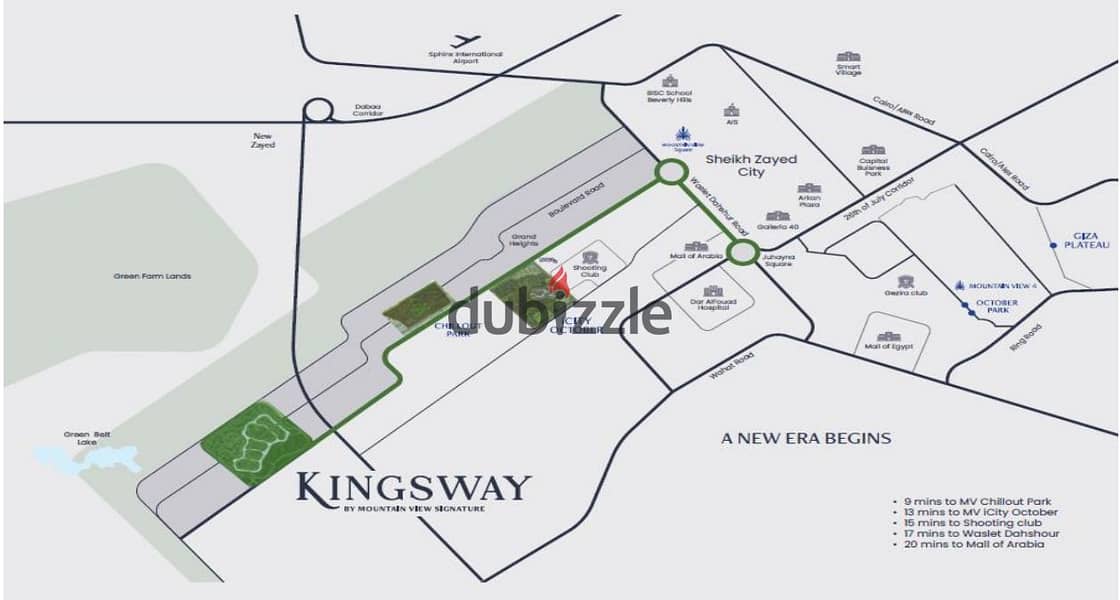 فيلا one story بسعر اللونش للبيع بالتقسيك في ماونتن فيو kingsway في اكتوبر علي طريق البوليفارد 2