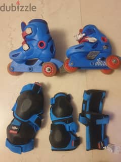 Roller skating decathlon size 26-28 & protection set size XS