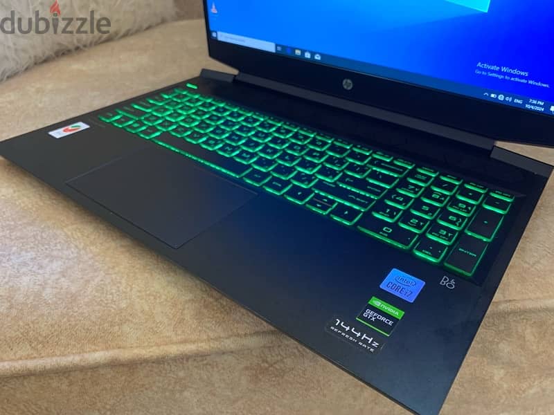 Laptop HP Gaming core i7 H جيل عاشر Nvidia GTX 1660TI Max Q Design 6G 4