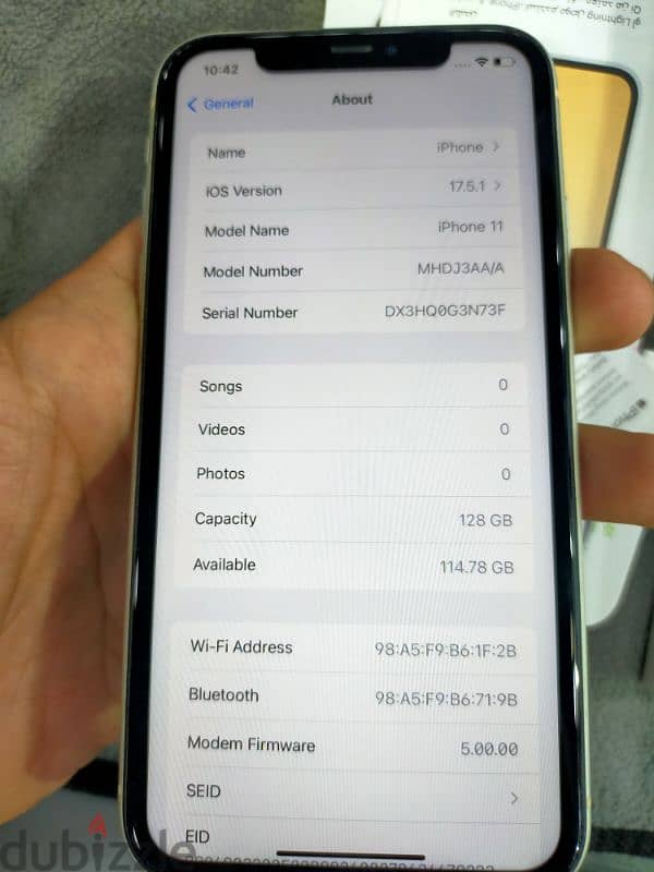 ايفون 11 128/بطاريه 87 2