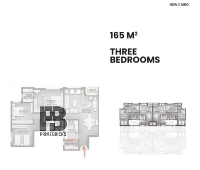 For sale by only 10% Apartment1   Unit space 165m  3 bed + master room  + reception    In  Creek Town, The 1st Settlement for IL CAZAR for Nader Kho 2