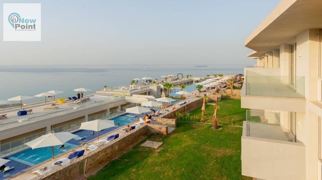 Chalet directly on the sea for sale in the most luxurious resorts of Ain Sokhna, Il Monte Galala Resort, delivery soon 9