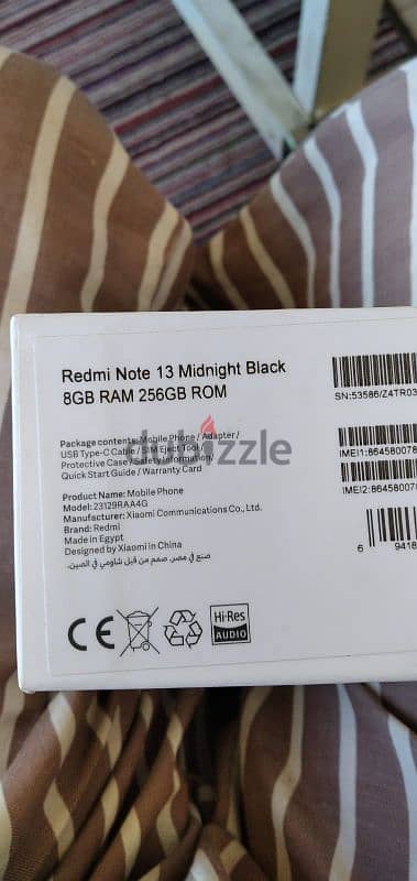 Active - Unsealed Midnight Black Xiaomi Redmi Note 13 - 256/8 like 4