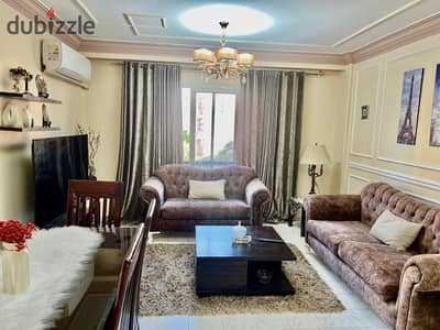 Furnished apartment 95 m in Al Rehab, steps from Gate 5