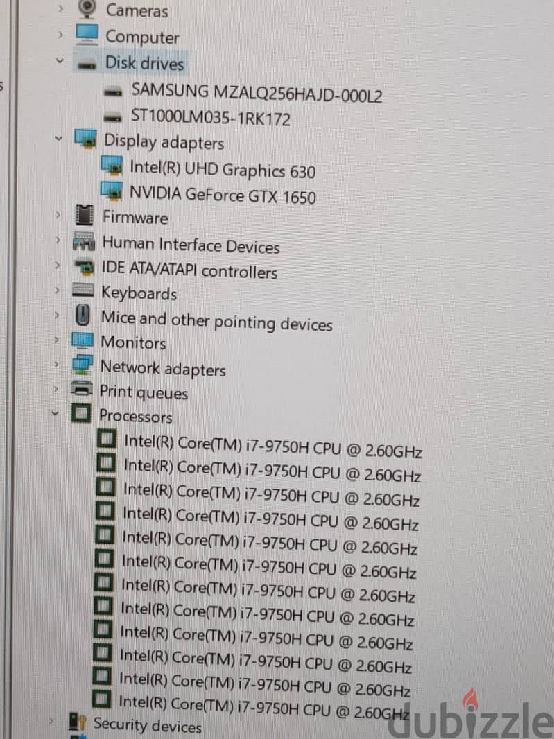 lenovo core i7 جيل تاسع + nvidia gtx 1650 4gb+ هاردين 7