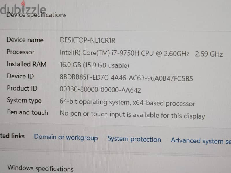 lenovo core i7 جيل تاسع + nvidia gtx 1650 4gb+ هاردين 10