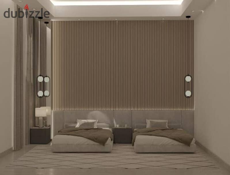 A fully finished 185 sqm apartment with hotel-style finishing, located on a typical floor, directly in front of the Zed Towers. 8