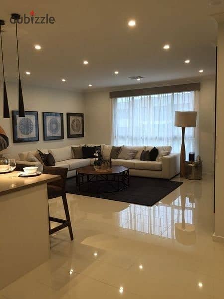 Two-room apartment, fully finished, with air conditioners, VIP VIEW, in Revali Compound, directly in front of Hyde Park, in the Fifth Settlement. 1