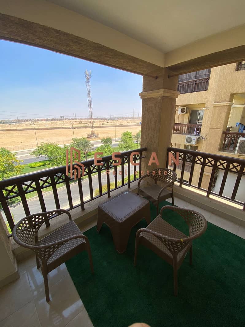 Furnished snapshot for rent in Madinaty, recurring floor, open view 3