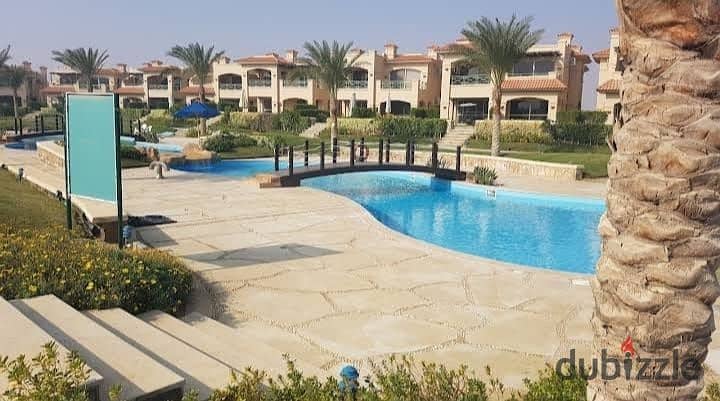 Ground floor chalet with garden for sale in La Vista Gardens, Ain El Sokhna, ready for immediate completion, lowest price 6