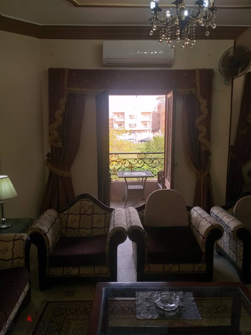 Furnished apartment for rent in Jasmine Villas near Ahmed Shawky Axis 2