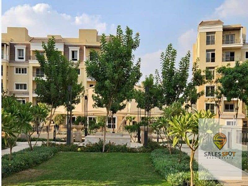 At the lowest price, a 112-square-meter apartment with a 5% down payment for sale in Sarai Compound, next to Madinaty and in front of Shorouk City 2