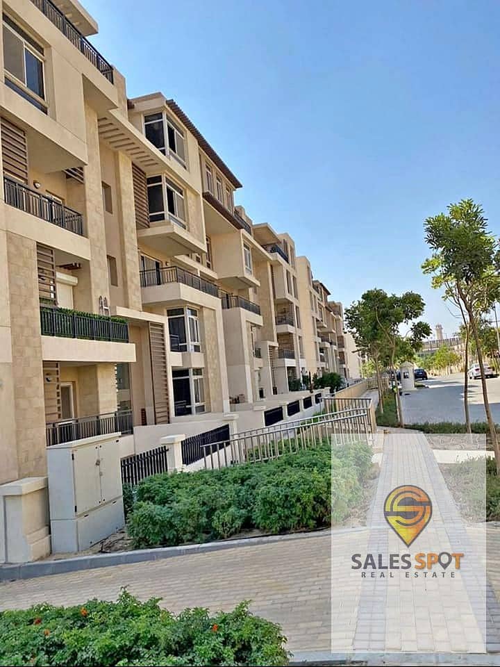 With a 42% cash discount, a distinctive apartment for sale, 115 square meters, with a private garden, in Taj City Compound, First Settlement 5