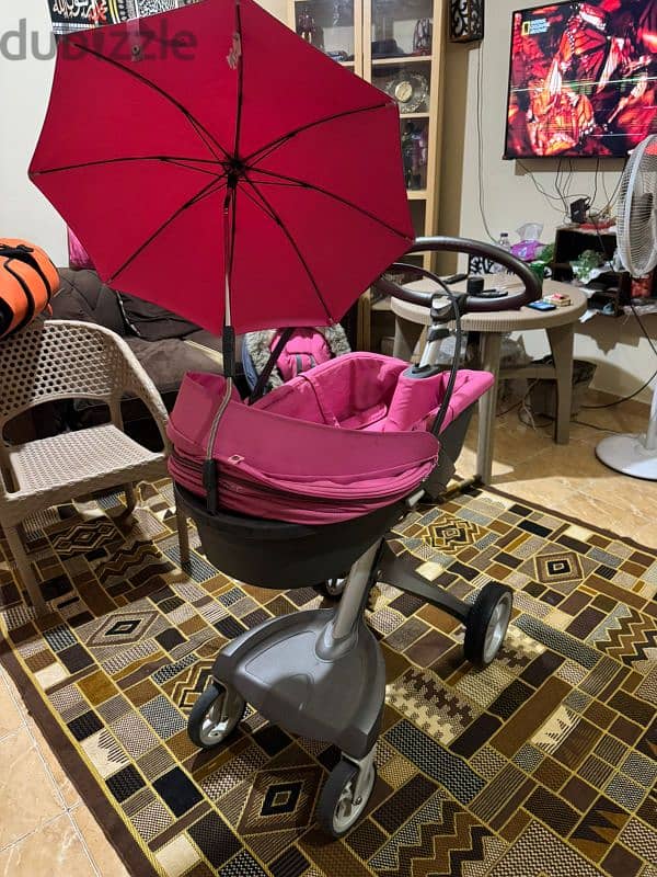 عربة اطفال STOKKE متكامله بشنطة السفر ومقعد السياره 6