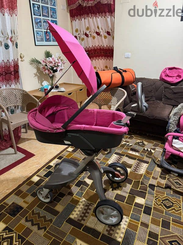 عربة اطفال STOKKE متكامله بشنطة السفر ومقعد السياره 7