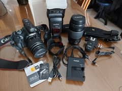 Canon 1100D + 18-55mm + 75-300mm + flash godox + transmitter + Bag