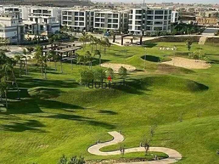 For sale, studio 70 m with a large garden 102 m in Taj City, in front of Cairo Airport, on the Suez Road, with a down payment of 674K 5