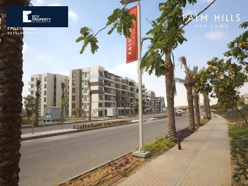 The lowest price for apartment for sale, in Palm Hills New Cairo Compound, with installments over 8 years 8