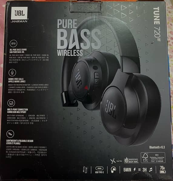 JBL Tune 720Bt Wireless Over Ear Headphones  لم تستخدم 3